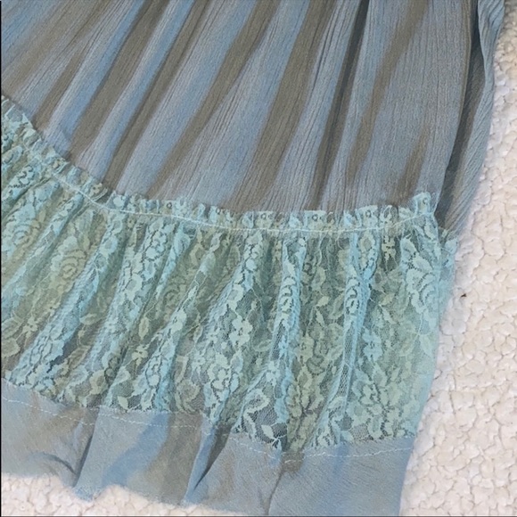 New Washed Blue Ruffled Blouse - Picture 6 of 7